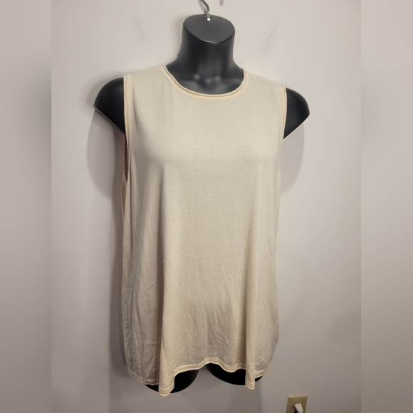 Ralph Lauren LRL Size 3x Cream Colored Silk/modal Blend Shell Tank Top - Picture 1 of 5